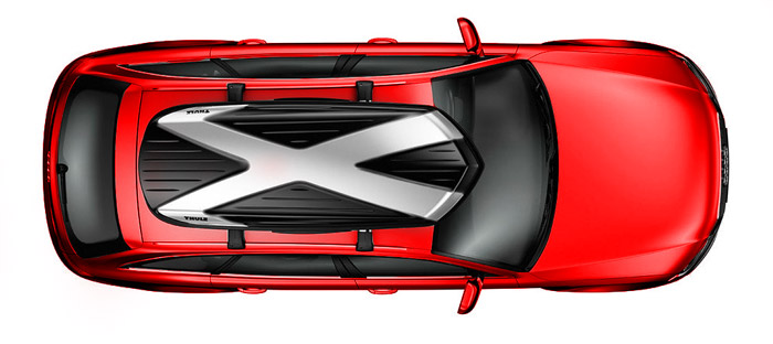 Showing the X design of the Thule Hyper XL Cargo Box